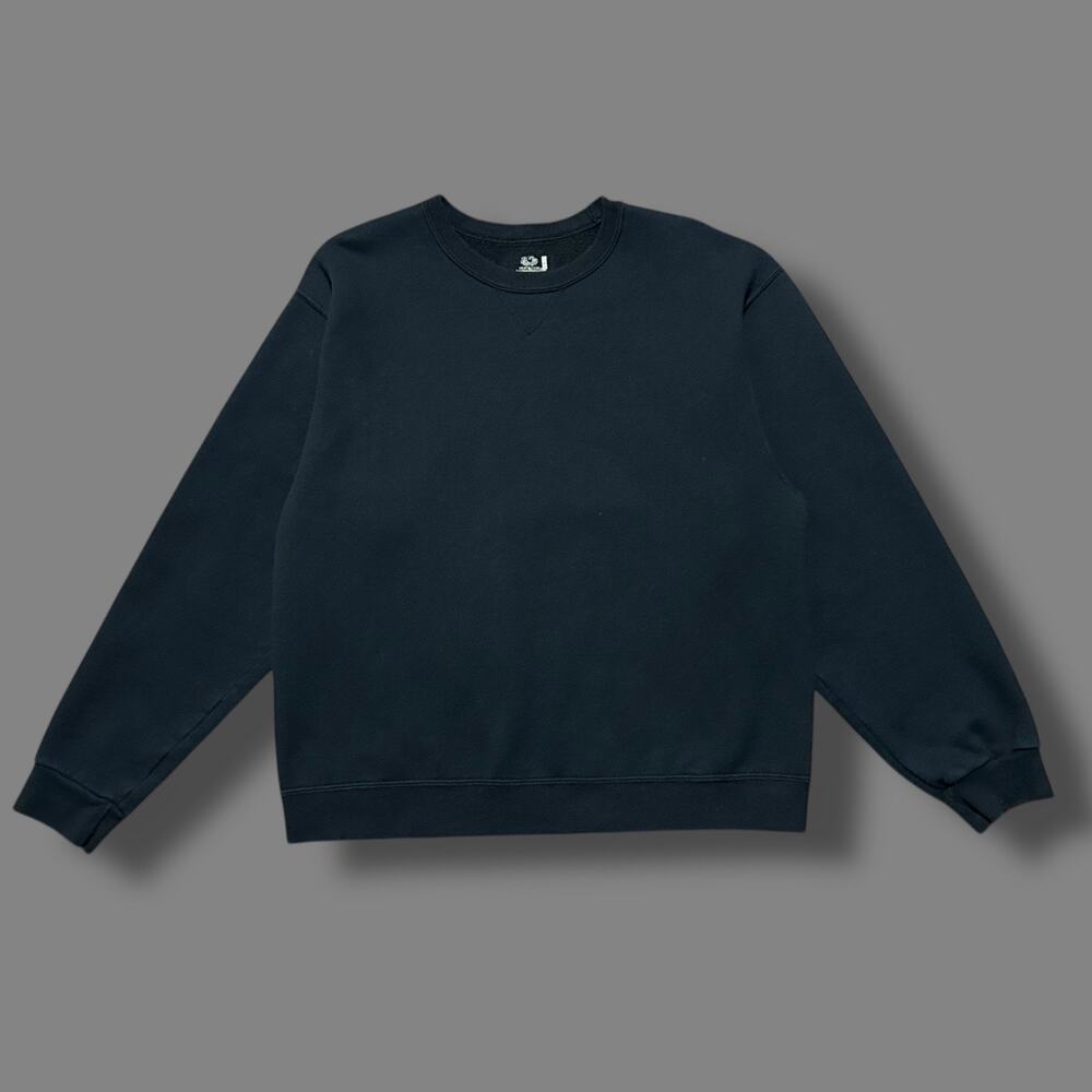 Vintage Black Sweatshirt Crewneck Pullover Blank y2k Mens Large Goth Aesthetic